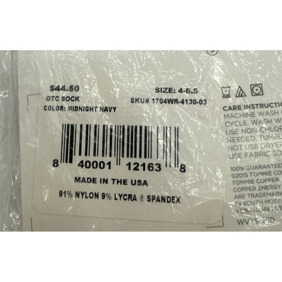 Tommie Copper Womens Over The Calf Compression Socks Size 4-6.5 Navy - Picture 3 of 6